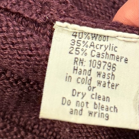 Women's Purple Open Front w/A FauxFur Collar Knitted Cardigan Sweater Midlength - Picture 4 of 5